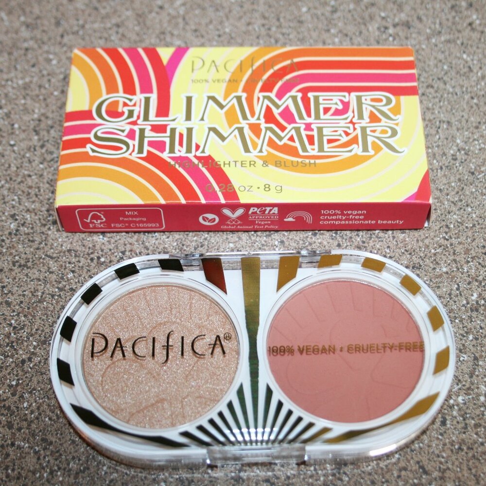 PACIFICA BEAUTY Glimmer Shimmer & Fire Lit Highlighter & Blush 0.28oz Full Size